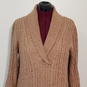 J. Jill Tunic Cable and Rib Knit Tunic Sweater